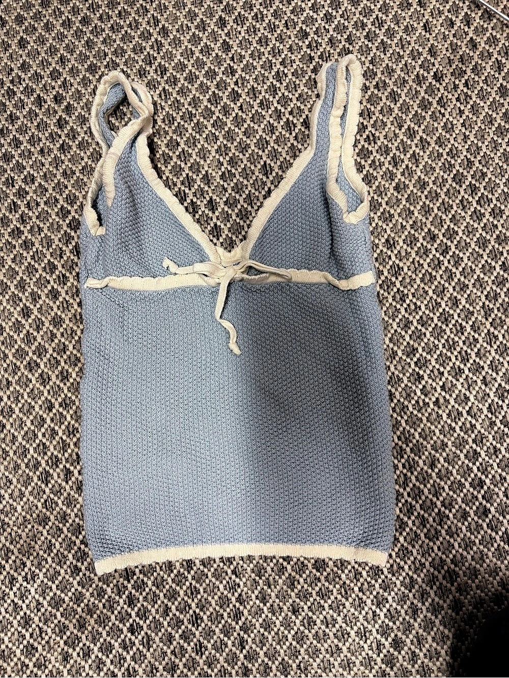 Djerf Avenue Un An Angel Blue & Cream Cotton Camisole Like New